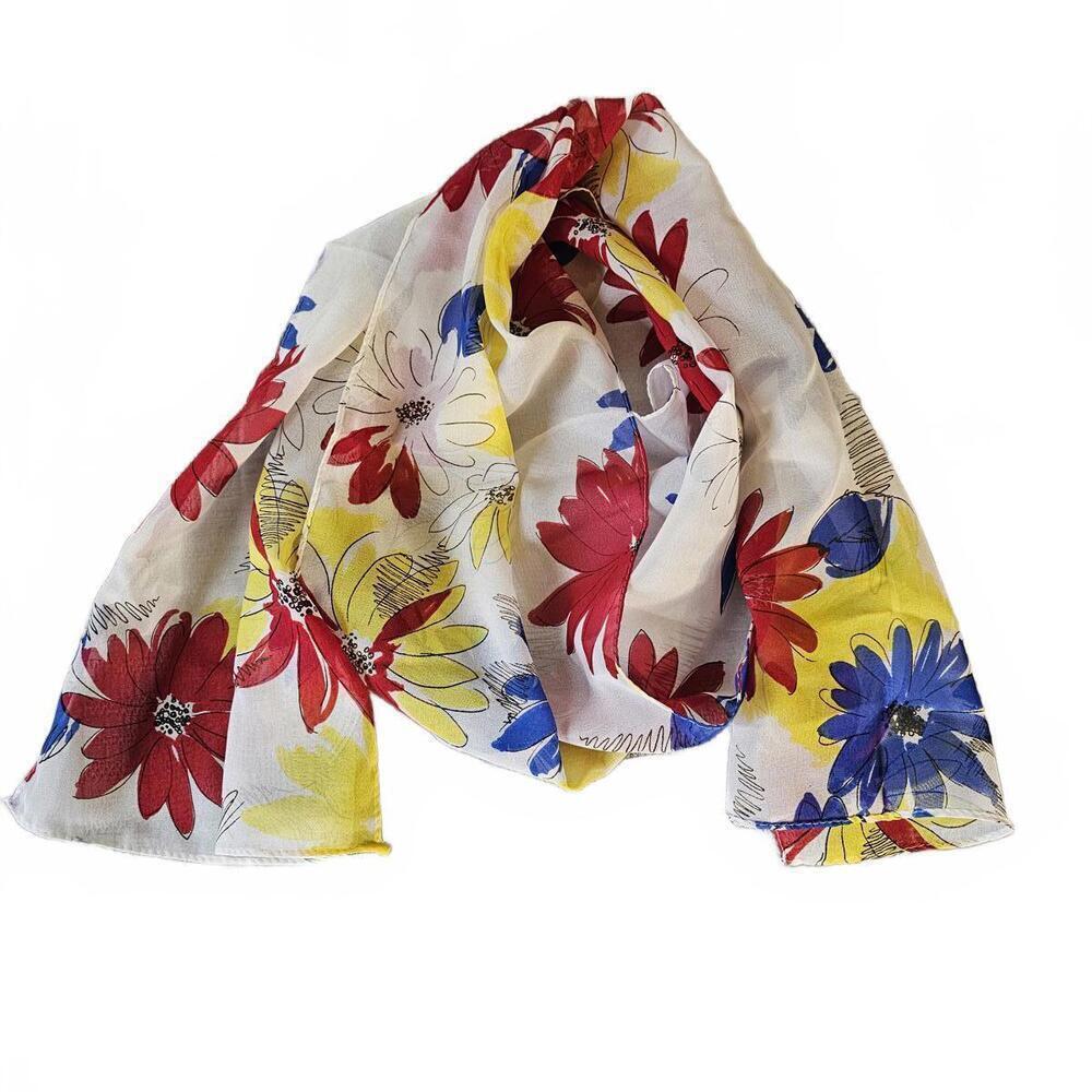 Lightweight Floral Polyester Scarf